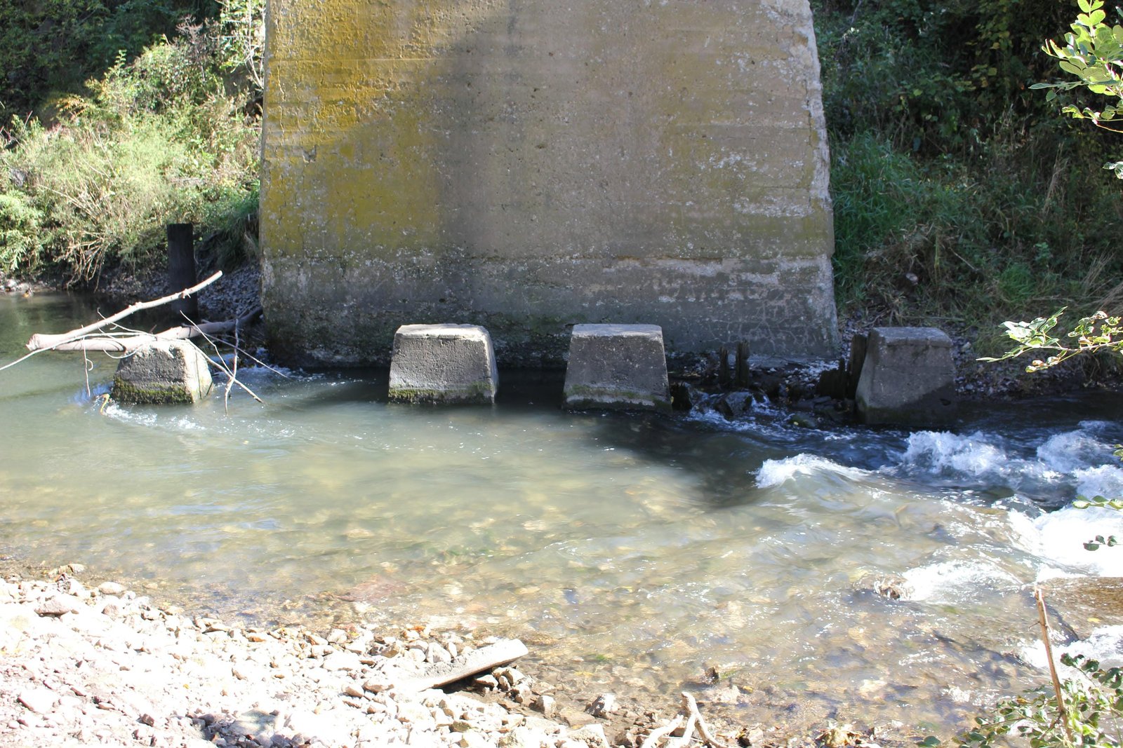Footings at base of north pier